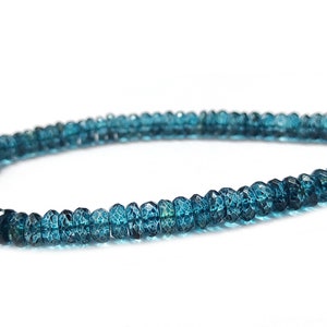 London Blue Topaz Coated Faceted Rondelle Gemstone Beads, London Blue Topaz Beads, Approx: 6.5mm, Blue topaz beads, Topaz Beads, London BT