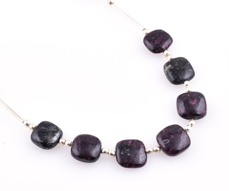 12mm-13mm Eudialyte Beads Eudialyte Handmade Beads Eudialyte Smooth Beads Eudialyte Cushion Shape Beads 7 Pcs Eudialyte Gemstone Beads