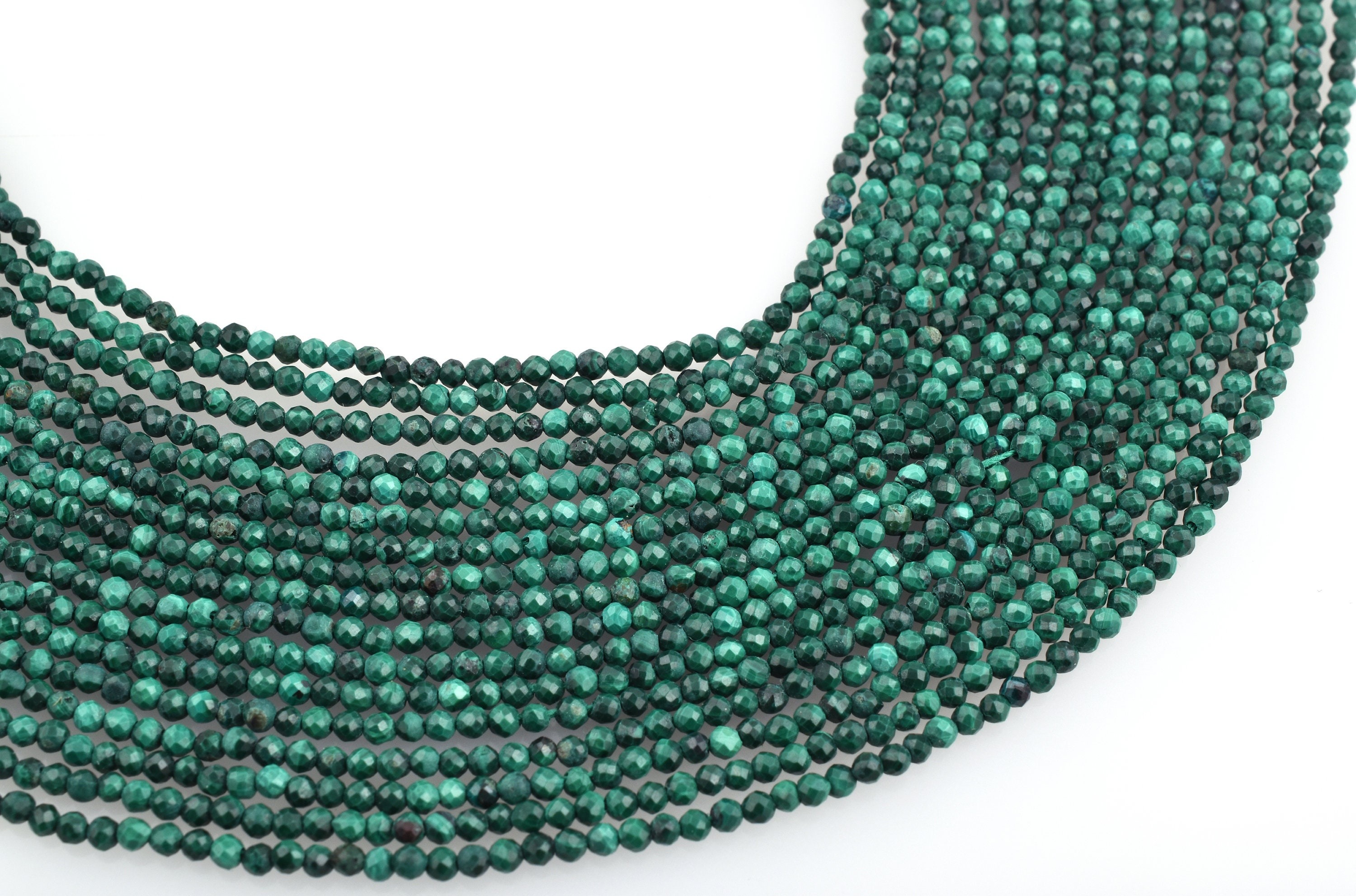 AAA Natural Malachite Semi Precious Gemstone Loose Beads for Jewelry Making Beads 12.5 Malachite Gemstone 2-2.5mm Micro Faceted Beads AAA Natural Malachite Semi Precious Gemstone Loose Beads for Jewelry Making Beads 12.5 Malachite Gemstone 2-2.5mm Micro Faceted Beads