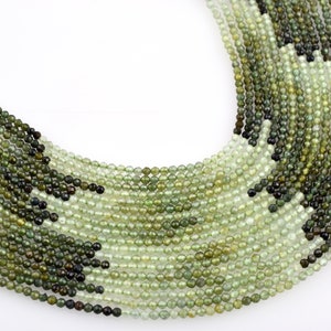 AAA Green Tourmaline Rondelle Faceted Beads, 2-2.5mm Green Tourmaline Semi Precious Gemstone Beads, Tourmaline Jewelry Beads 12.5&quot;