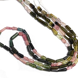 Superb Natural Multi Tourmaline Faceted Tube Shape Beads, Multi Tourmaline Beads, multi Tourmaline Faceted Beads,14.5inch, Tourmaline Tubes