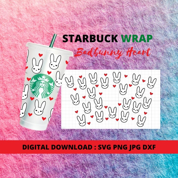 Download Bad Bunny Valentine Starbucks cup SVG Valentine Starbuck ...
