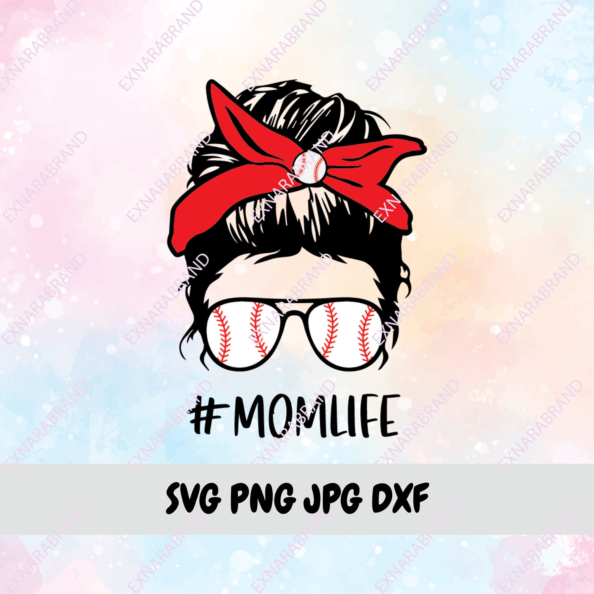 Download Mom life baseball svg Messy Bun svg Messy Bun Gift Idea | Etsy