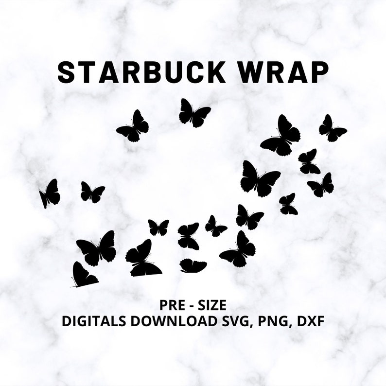 Download Full Wrap Starbucks Butterfly Cold Cup SVG DYI Venti Cup ...