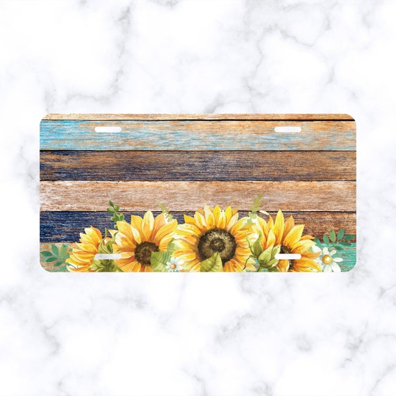 Sunflower License Plate License Plate Sublimation Template Etsy