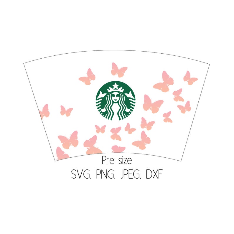 Download Full Wrap Starbucks Butterfly Cold Cup SVG DYI Venti Cup ...