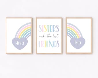 Gift for Twin Sisters or Brothers Personalized Big Sister to Twin Brothers or Twin Sisters Print Custom Children/'s Room Art
