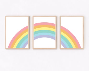 Large Rainbow Print, Nursery Prints, Colourful Wall Art, Girls Prints, Nursery Decor, Nursery Rainbow, Tween, Gift, Present, Baby Shower