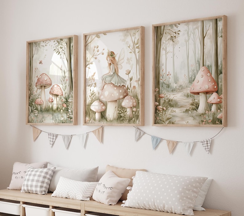 Enchanted Forest Prints, Whimsical Nursery Decor, Fairy Wall Art Set ...