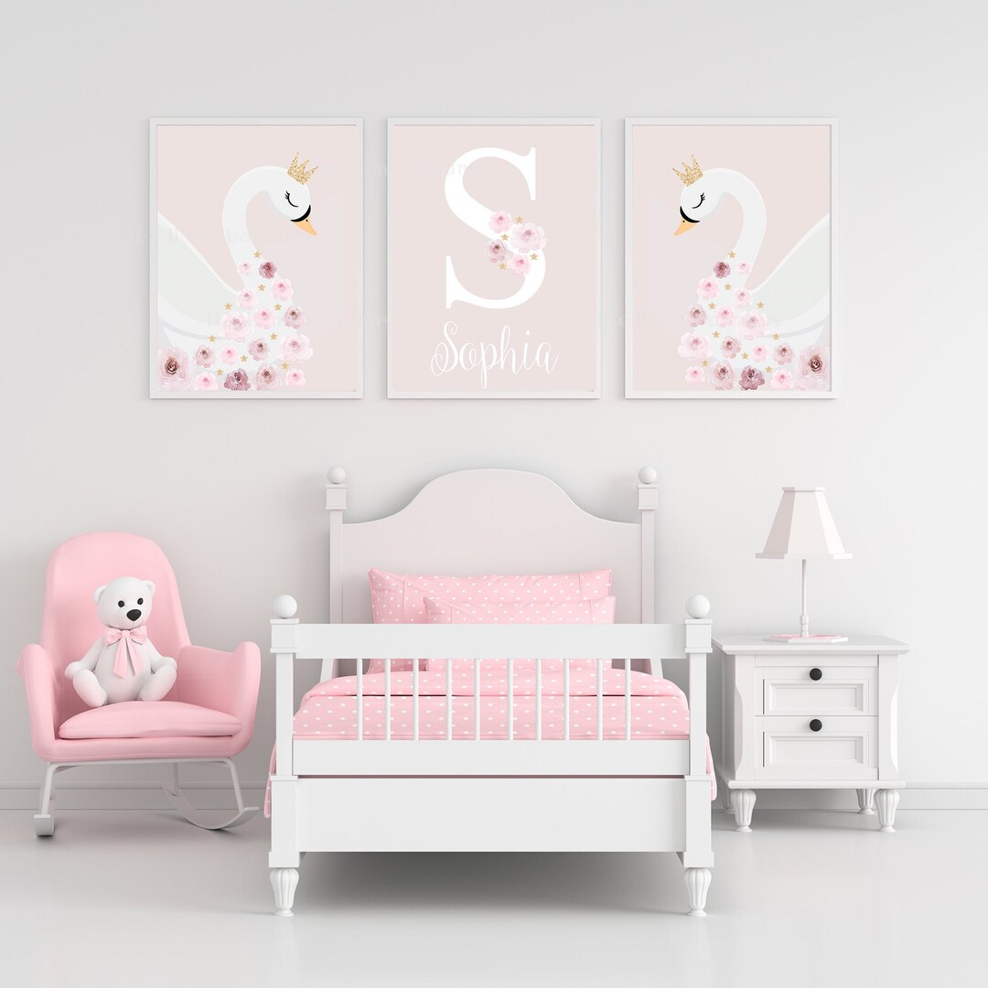 Swan Princess Prints Swan Nursery Decor Girls Bedroom Wall - Etsy