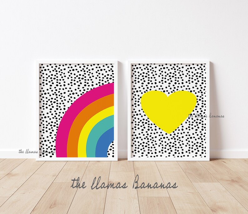 Set of Rainbow Prints. Girls Bedroom Prints. Baby Nursery Etsy