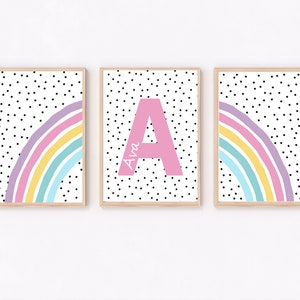 Girls Rainbow Prints, Rainbow Room Decor, Girls Bedrom Prints, Bright Colourful Wall Art, Home Decor, Girls Wall Art, Personalised