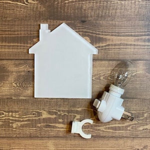 4" Forma de la casa/Casa Luz nocturna en blanco/Sublimación Casa en blanco /sublimación en blanco/sublimación/ Posavasos en blanco/En blanco/Acrílico/Hogar