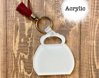 Llavero acrílico en blanco para monedero: Piezas en blanco para sublimación