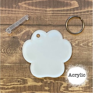Paw shape Blank Key Chain, acrylic keychain sublimation blank, sublimation blank,blank,Heart blank,key chain blanks,Heart, Acrylic