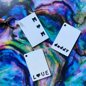 Love Keychain/Word Key Chain/Keychain/Sublimation Blank/Sublimation Key Chain/ Key Chain/Mom Key Chain/Dad Key Chain/Blank Love Keychain