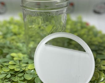 Tampa para pote de vidro com suporte para flores: acrílico para sublimação