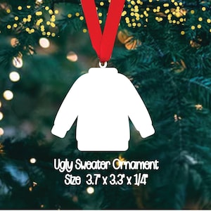 Ugly Sweater Sublimation Ornament Blank: MDF or Acrylic