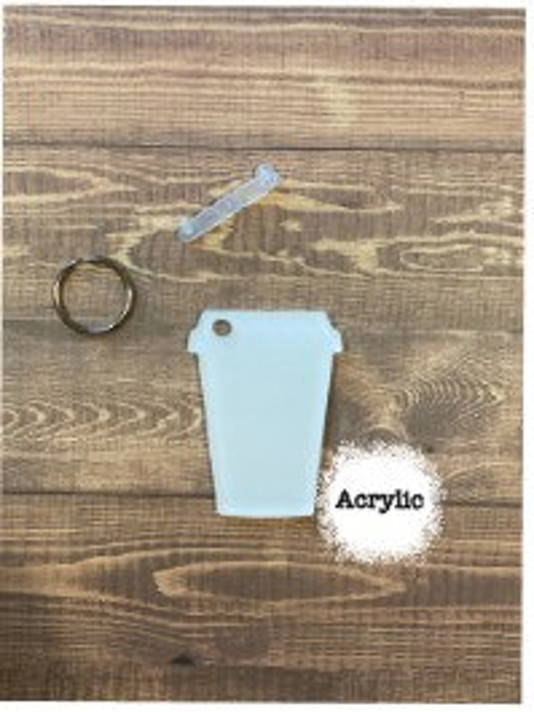 Coffee Cup Blank Key Chain/acrylic/ Blank Key Chain/keychain ...