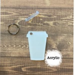 Coffee Cup Blank Key Chain/Acrylic/ Blank Key Chain/keychain sublimation blank/sublimation blank/key chain blanks/Sublimatable Acrylic