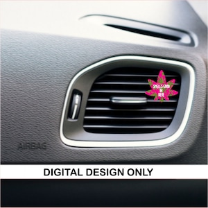 Diseño de sublimación de clip de ventilación con forma de hoja de marihuana: Aquí huele bien (descarga digital)