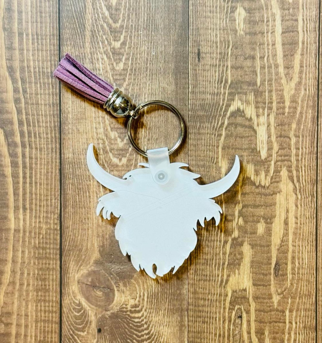 Highland Cow Blank Key Chain/acrylic/ Blank Key Chain/keychain ...
