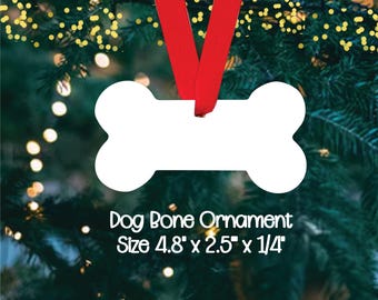 Dog Bone Sublimation Ornament Blanks: Hardboard, Double Sided - Set of 5