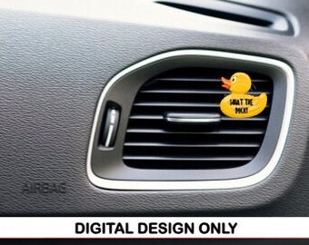 Rubber Duck Car Vent Clip Sublimation Design: "What the Duck" PNG (Digital Download)