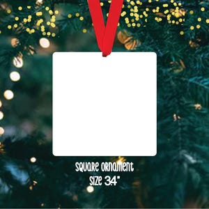 Square Sublimation Ornament Blank: Acrylic Sublimation Ornament