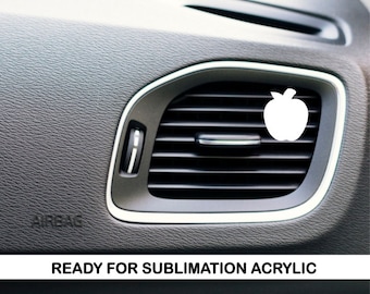 Apple Acrylic Car Vent Fresheners/Acrylic/ Blank Car Vent/Car Vent sublimation blank/sublimation blank/Car Vent blanks/Apple