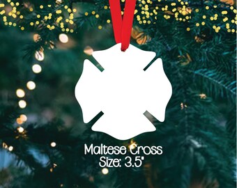 Sublimation Maltese Cross Ornament Blank: Acrylic, 3.5"