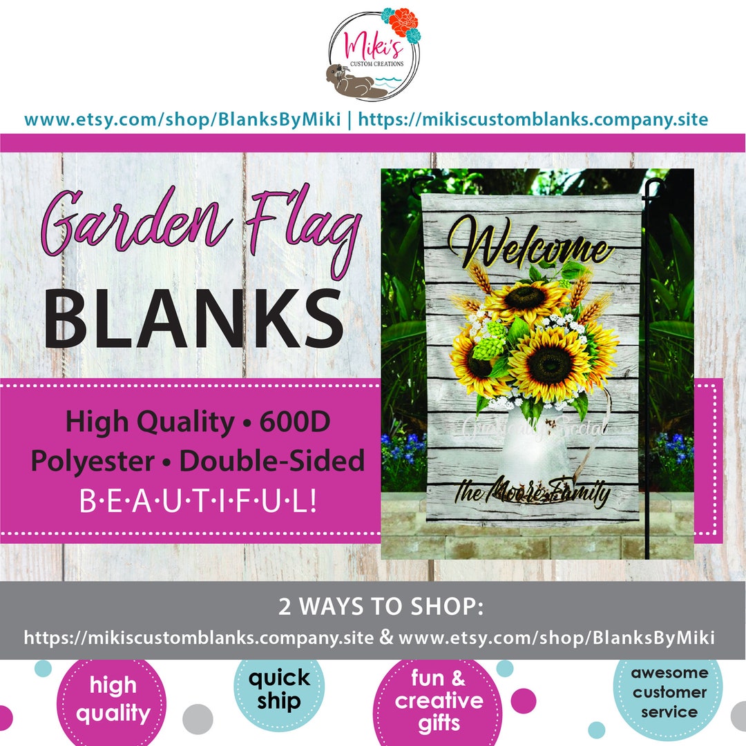 Sublimation Double Sided Garden Flag, Blank Garden Flag, Sublimation Blank, 12x18, White Garden
