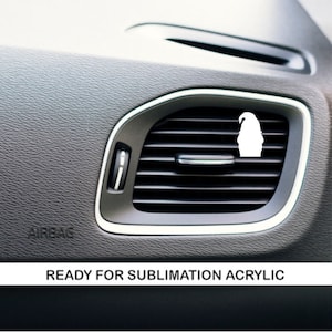 May include: White blank sublimation acrylic car air vent diffuser.  Ready for sublimation acrylic.