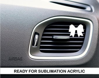 Bow Acrylic Car Vent Freshener Blank: Sublimation Ready