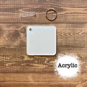 Square Blank Key Chain/ Acrylic/ Blank Key Chain/keychain sublimation blank/sublimation blank/blank/key chain blanks/Sublimatable Acrylic