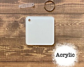 Square Blank Key Chain/ Acrylic/ Blank Key Chain/keychain sublimation blank/sublimation blank/blank/key chain blanks/Sublimatable Acrylic