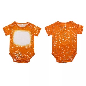100% Sublimation Certified Blank Infant Baby Short Sleeve Bodysuit IN STOCK Ready to SHIP-Faux Bleached,Faux Bleached Onesie, Bleached Shirt