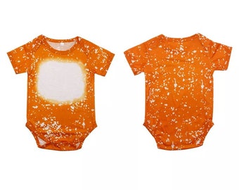 100% Sublimation Certified Blank Infant Baby Short Sleeve Bodysuit IN STOCK Ready to SHIP-Faux Bleached,Faux Bleached Onesie, Bleached Shirt