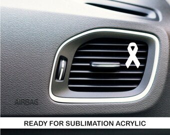 Support Ribbon Acrylic Car Vent Freshener: Sublimation Blank