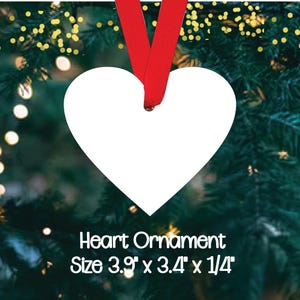 Sublimation ornament blanks | Heart ornament | Ornament for sublimating | Ornament blanks| Christmas Blanks | Heart Ornament | Heart
