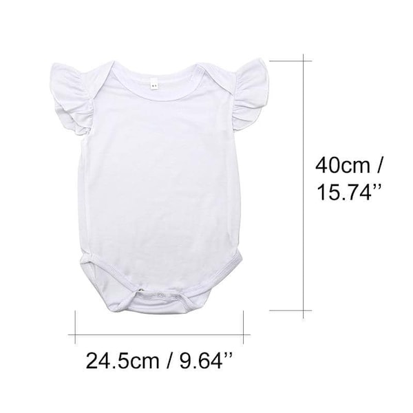 100% Sublimation Certified Blank Infant Baby Short Sleeve Bodysuit IN STOCK Ready to SHIP-Ruffle Sleeves-Girl Onsie