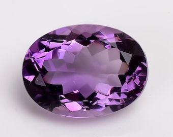 Natural Amethyst Oval Cut Gemstone: AAA+ Quality, 9 Ct (16X12X8 mm)
