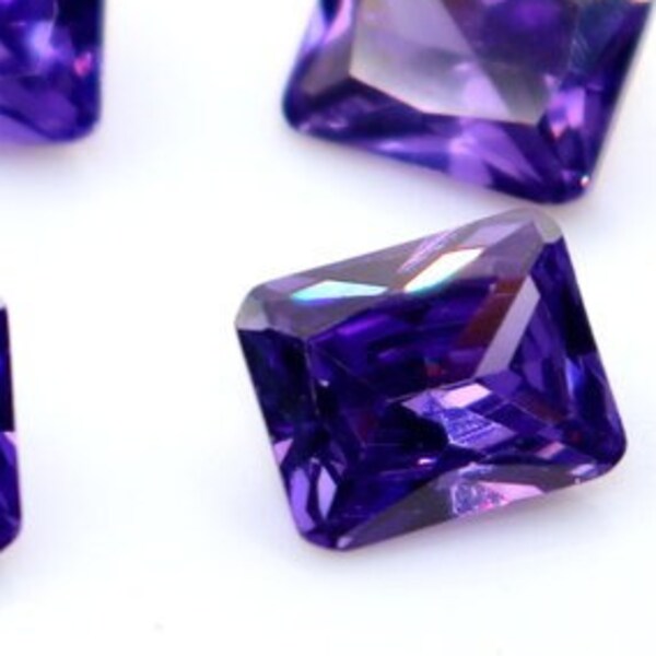 20 Pcs Tanzanite Faceted 8x10mm Octagon Cut Shape Top Quality Gemstone AAA Color Cubic Zircon Tanzanite Loose Gemstone For Jewelry Making