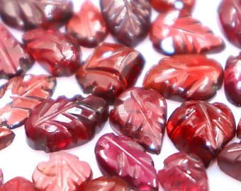 Multi Tourmaline Gemstone Leaves: Loose Carved Leaf Cut (9x7x3mm 5x3x2mm)