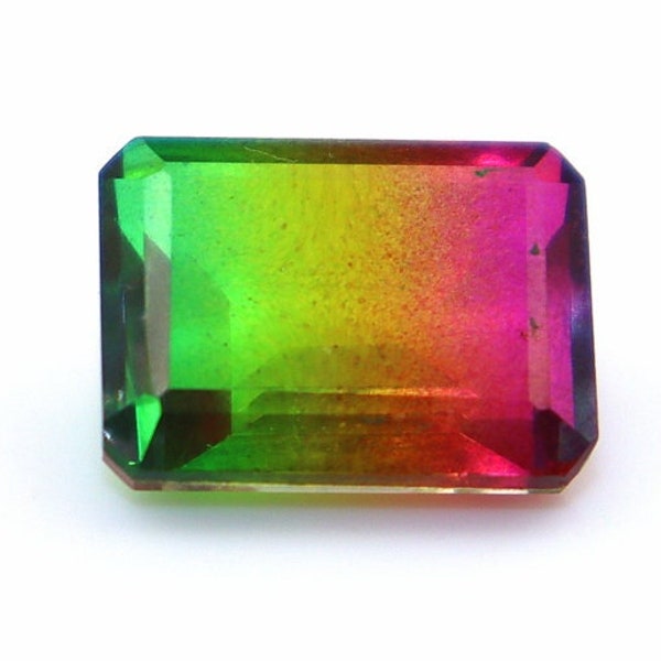 Watermelon Tourmaline Gemstone Faceted Doublet Bi Color Tourmaline Doublet Octagon 10x14mm Emerald cut stone Loose Gemstone