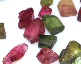 100 Pcs Multi Tourmaline Raw Rough Gemstone: Jewelry Making, Healing Crystals