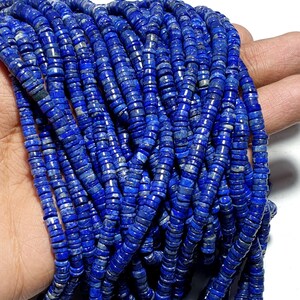 1 Stand 16 Ich Lapis Lazuli Heishi Beads Semi Precious 4mm 6mm Cabochon Beads Calibrated Size Beads