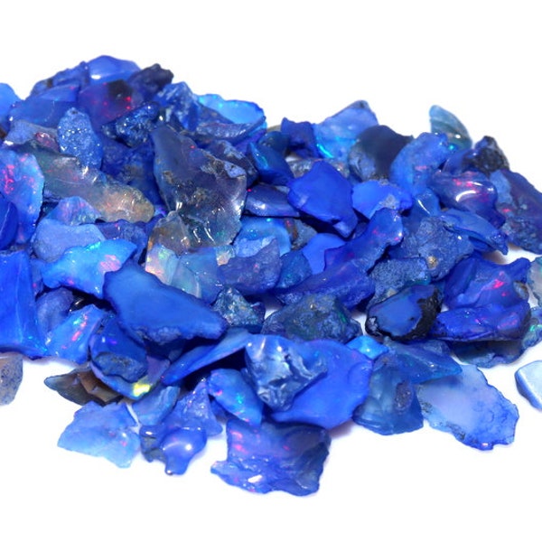 Blue OPAL Crystals CHIPS - AAA Grade, Large - Bulk Raw Opal Size : 10MM 15MM