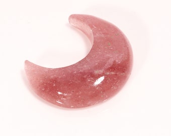 Immaculate Top Quality Strawberry Quartz Moon Shape Cabochon Loose Gemstone For Making Jewelry 49.00 Ct 34X14X9 MM SS-200