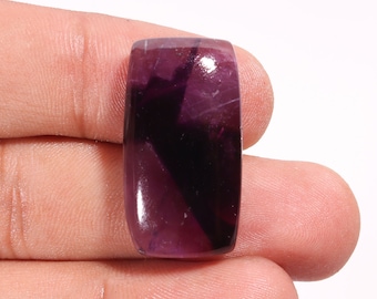 Trapiche Amethyst Cabochon: Radiant Cut Loose Gemstone (40.70 Ct, 30X16X8 MM)